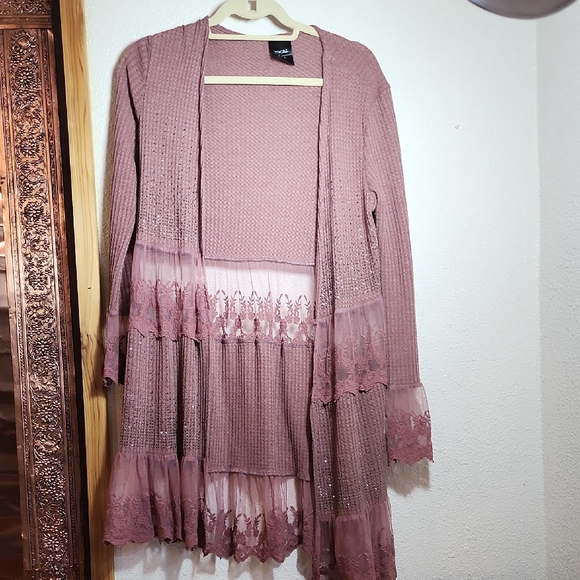 Vocal Sweaters - Vocal Mauve Textured Fabric